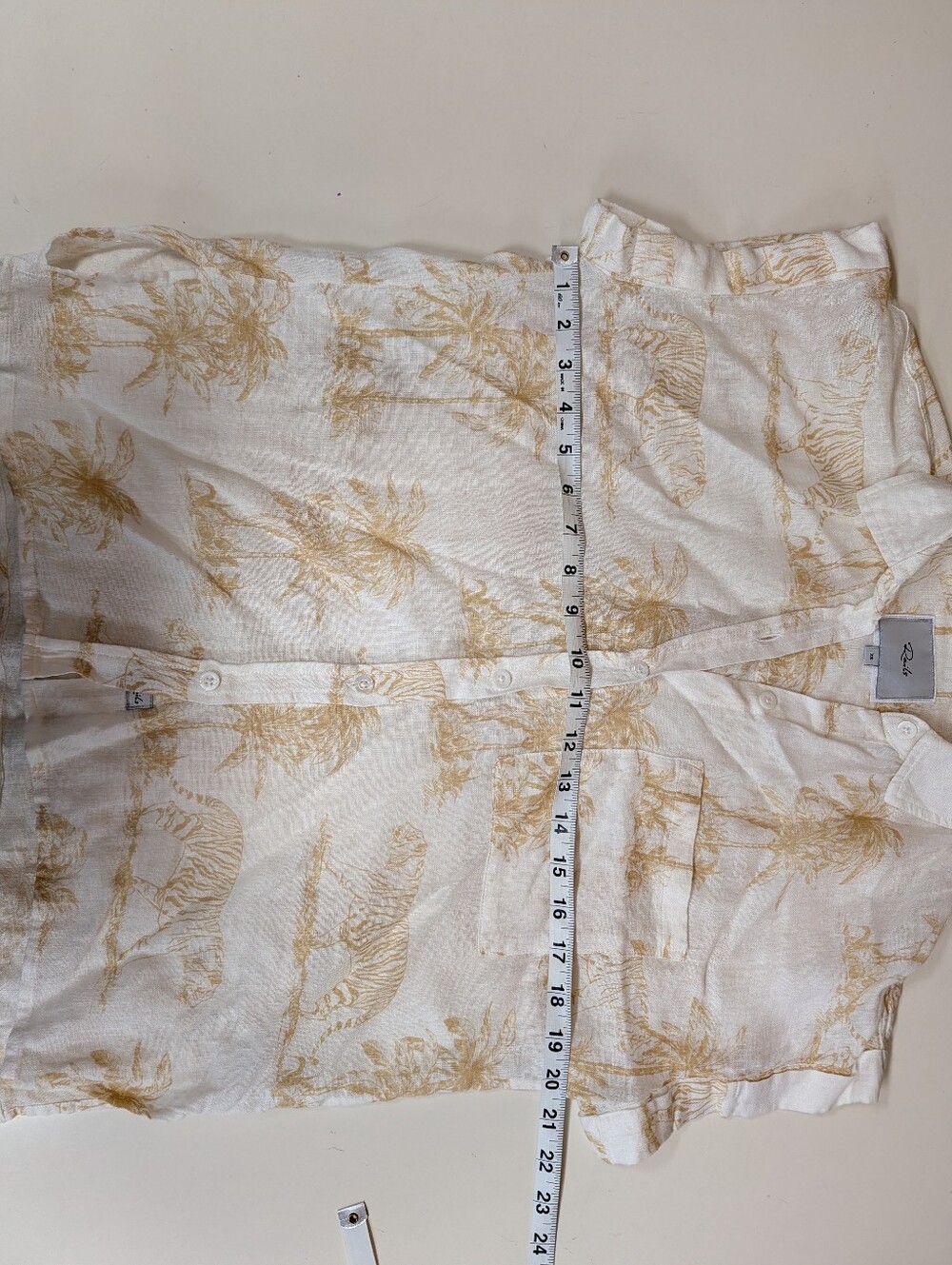 Rails Whitney Linen Shirt Palm Tree Wild Bengal Tigers - Picture 8 of 10